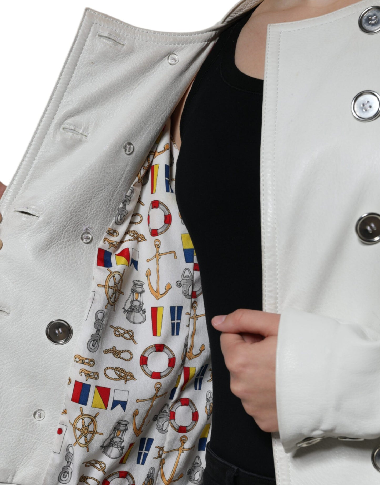 Dolce &amp; Gabbana White Double Breasted Blazer Coat Jacket