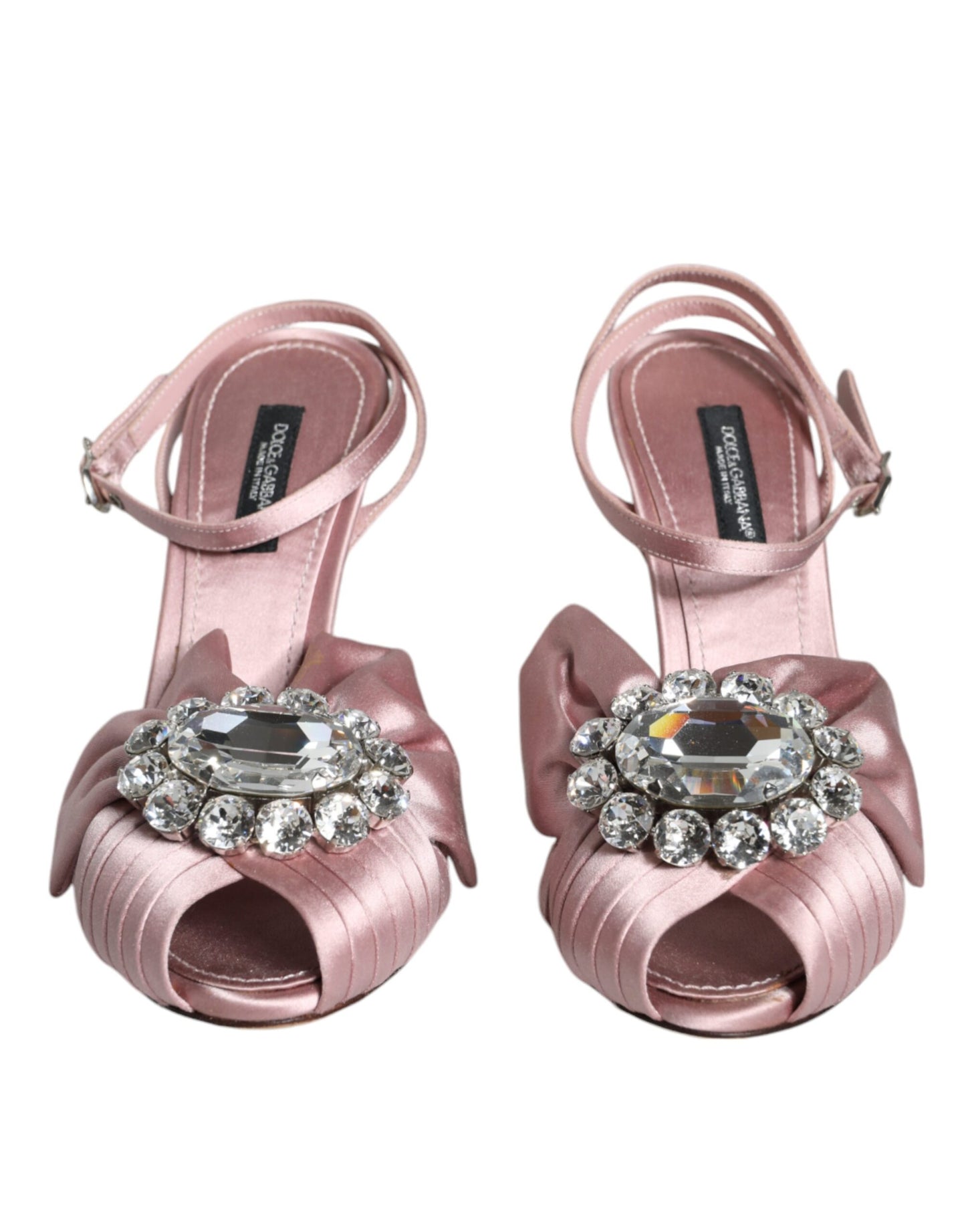 Dolce &amp; Gabbana Pink Keira Crystal Heels Sandals Shoes