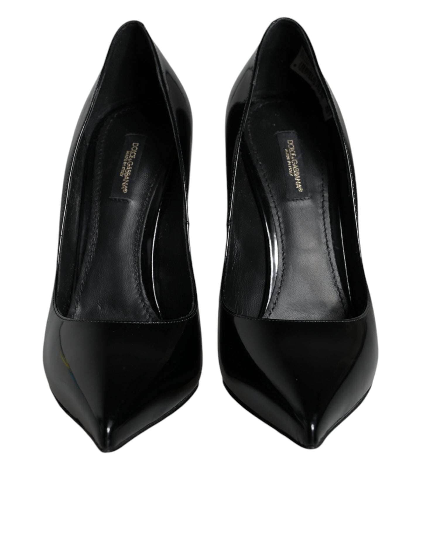 Dolce &amp; Gabbana Black Patent Leather KATE Heels Pumps Shoes