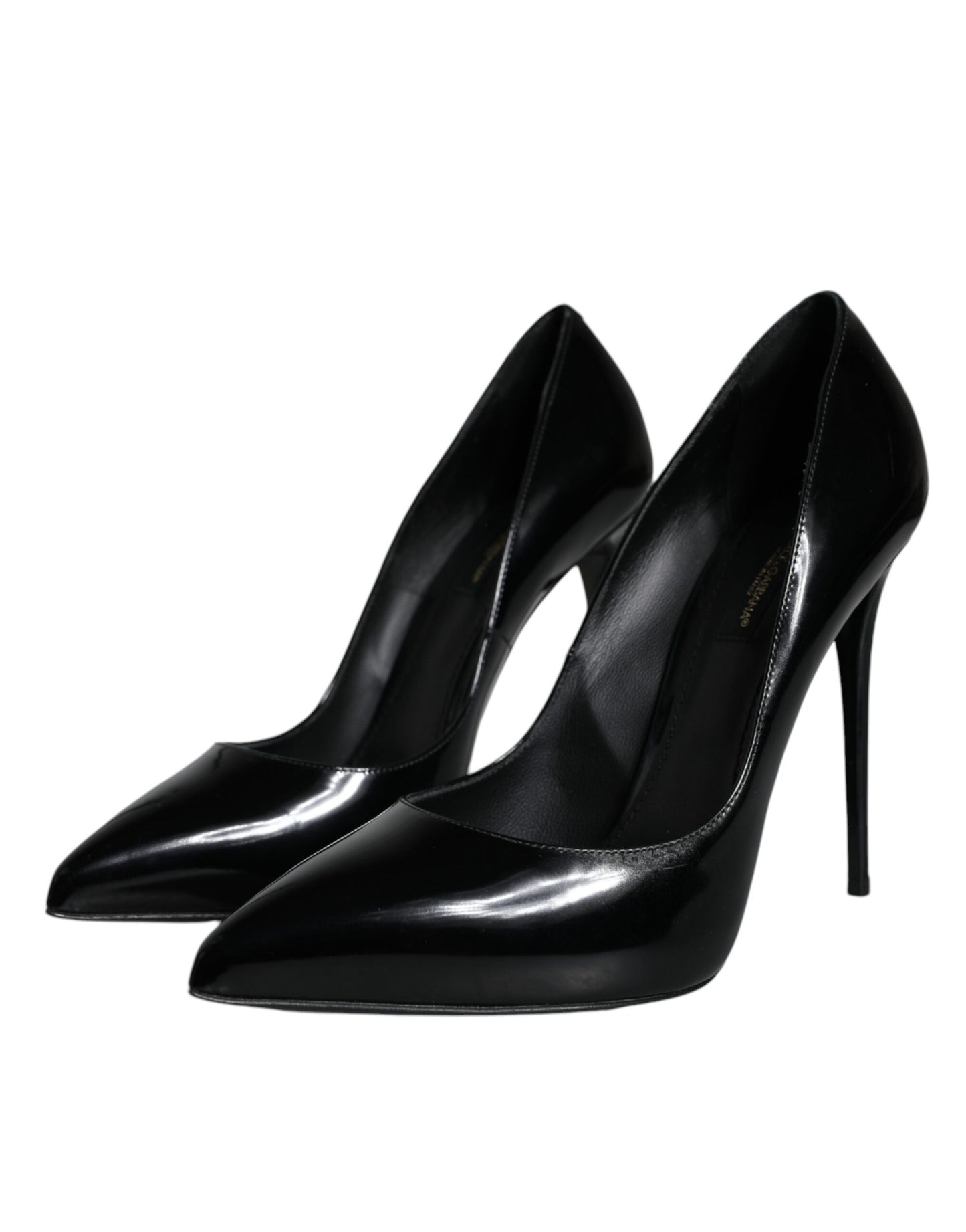 Dolce &amp; Gabbana Black Patent Leather KATE Heels Pumps Shoes