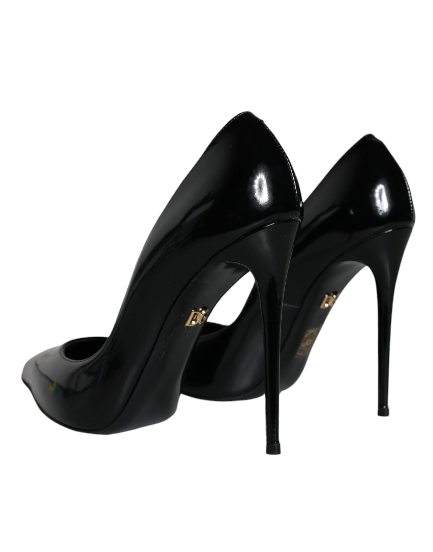 Dolce &amp; Gabbana Black Patent Leather KATE Heels Pumps Shoes