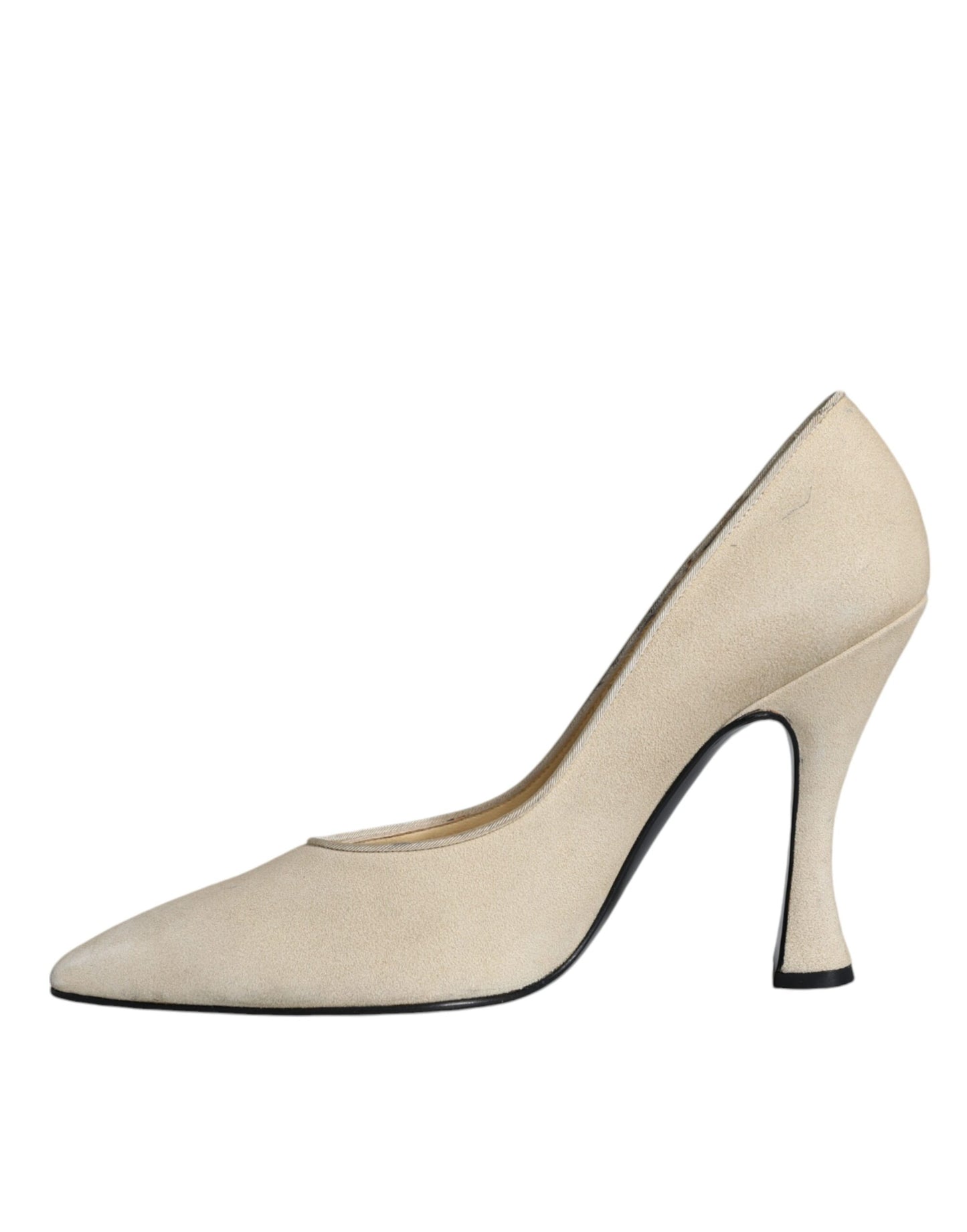 Dolce &amp; Gabbana Beige Suede Leather High Heels Pumps Shoes