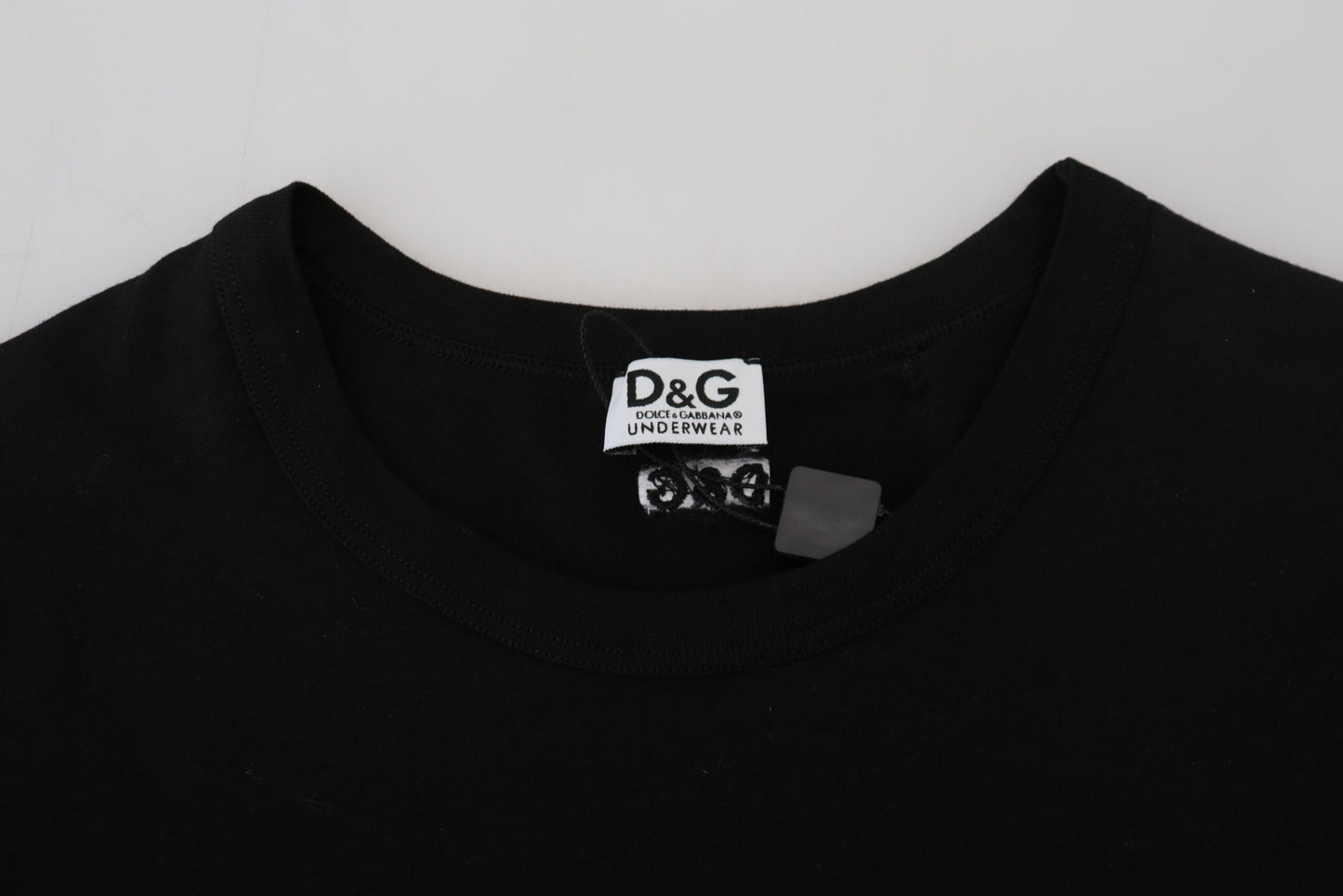 Dolce & Gabbana Black Cotton Stretch Short Sleeves Top Underwear