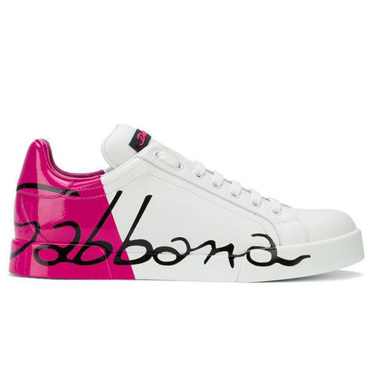 Dolce &amp; Gabbana Fuchsia Leather Di Calfskin Sneakers