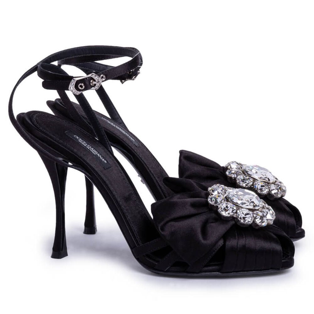 Dolce &amp; Gabbana Black Leather Di Capra Sandal