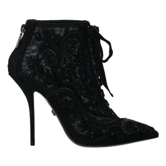 Dolce &amp; Gabbana Black Polyester Boots