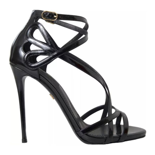 Dolce &amp; Gabbana Black Leather Di Calfskin Sandal