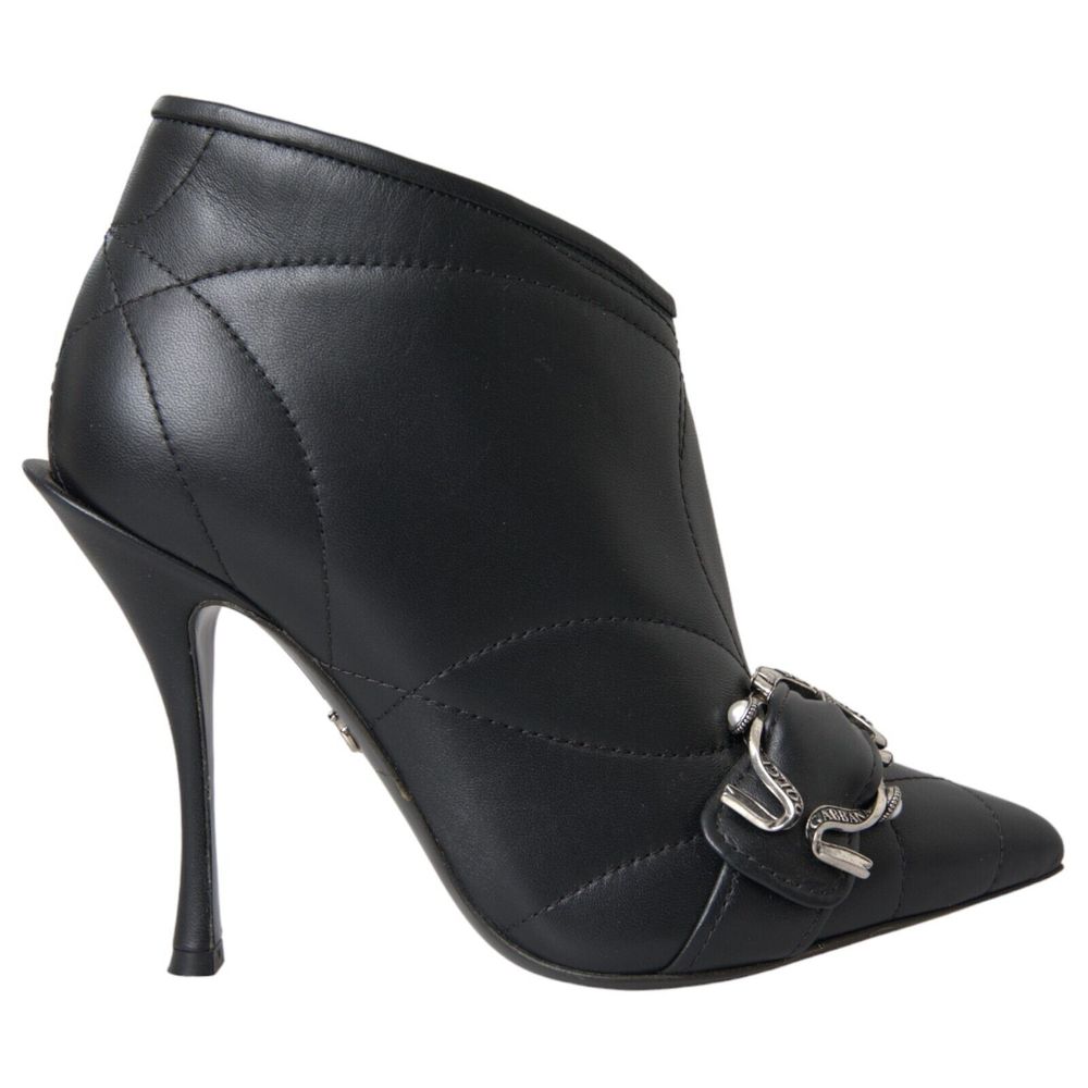 Dolce &amp; Gabbana Black Leather Di Lambskin Boots