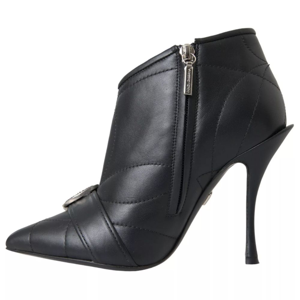 Dolce &amp; Gabbana Black Leather Di Lambskin Boots