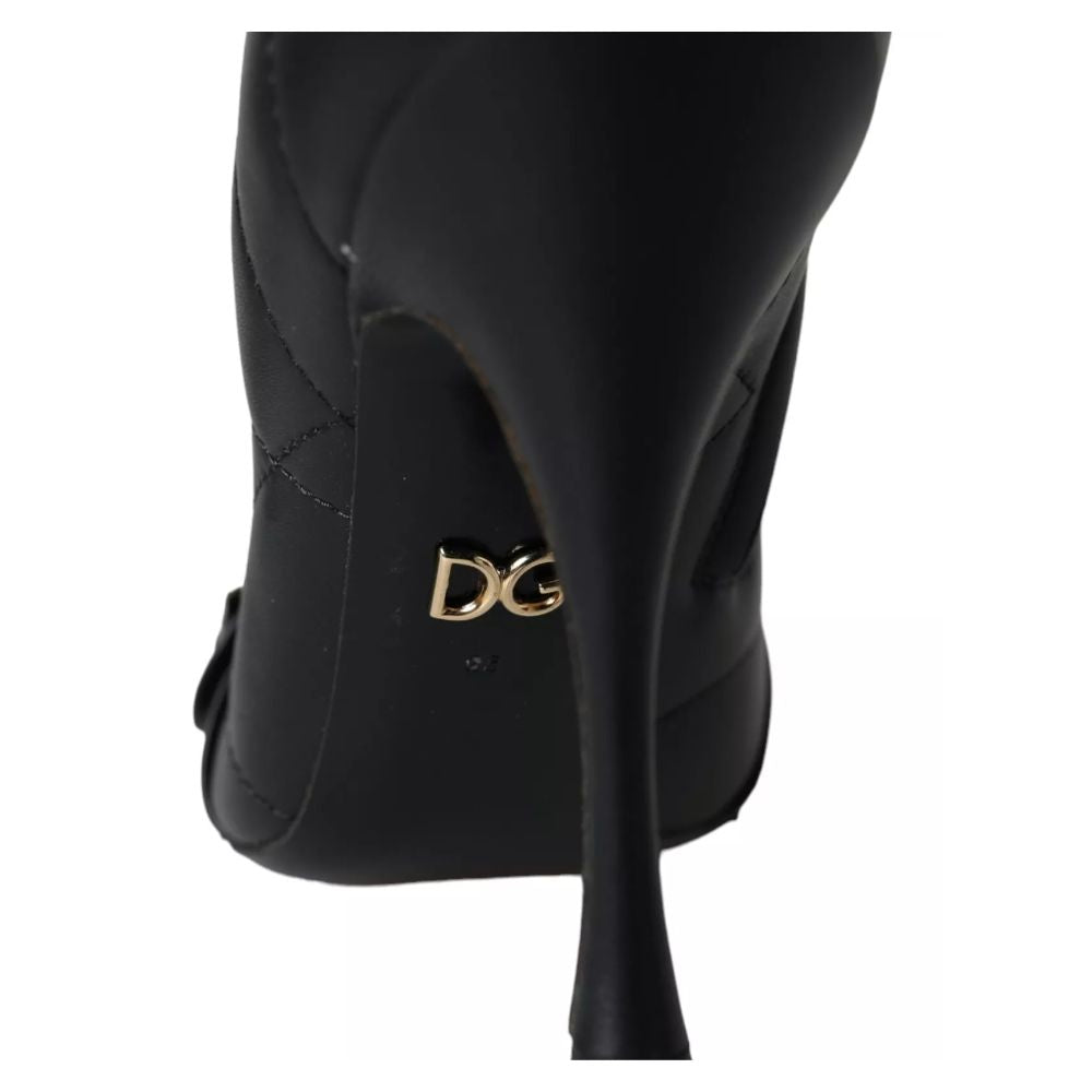 Dolce &amp; Gabbana Black Leather Di Lambskin Boots