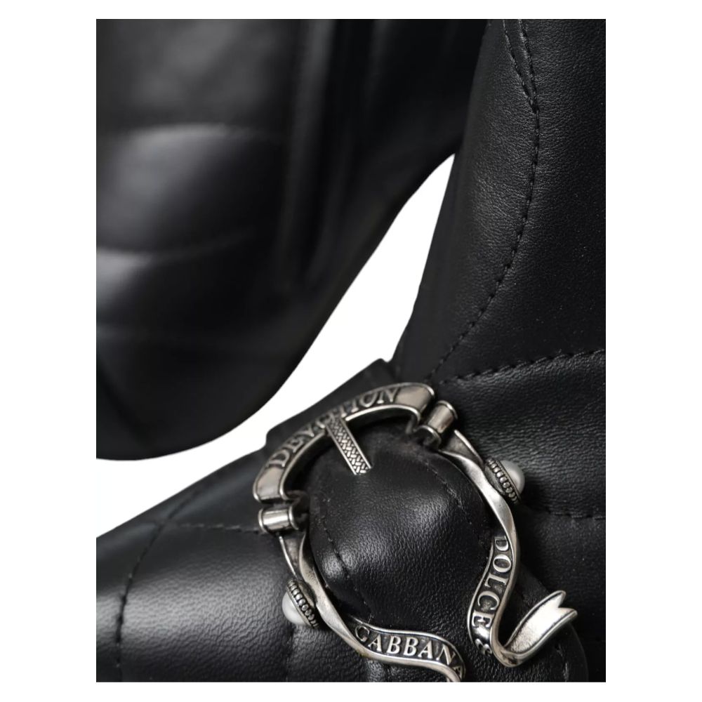 Dolce &amp; Gabbana Black Leather Di Lambskin Boots