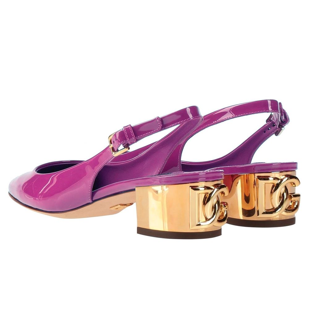 Dolce &amp; Gabbana Purple Leather Di Calfskin Pumps