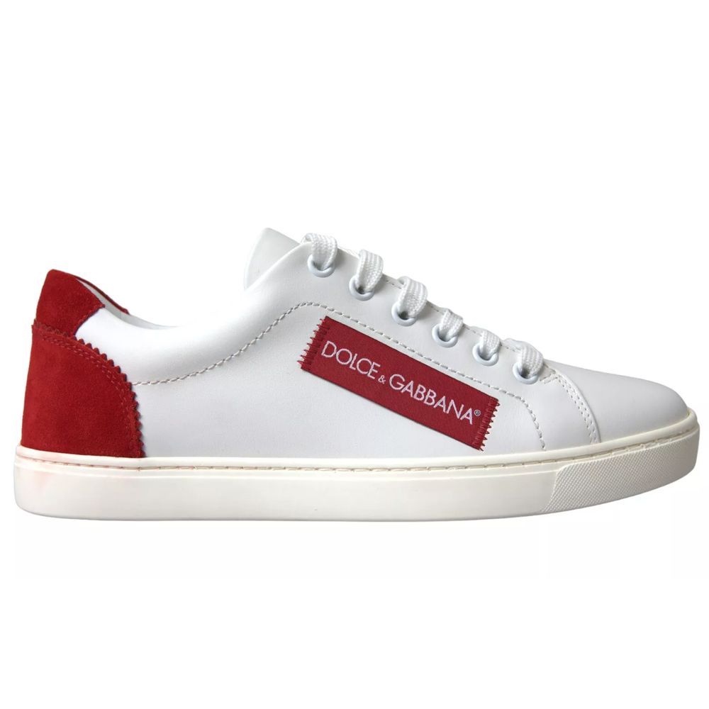 Dolce &amp; Gabbana White Leather Di Calfskin Sneaker