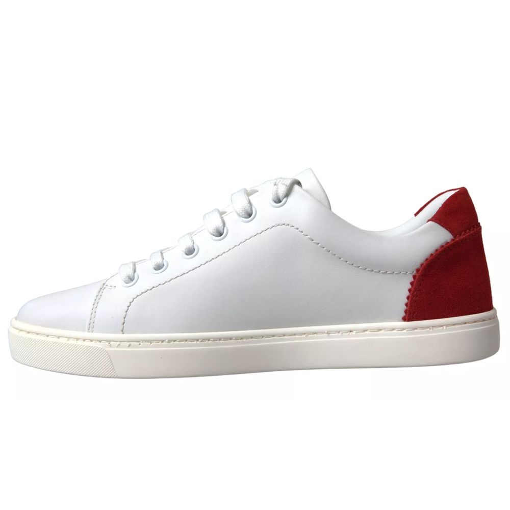 Dolce &amp; Gabbana White Leather Di Calfskin Sneaker