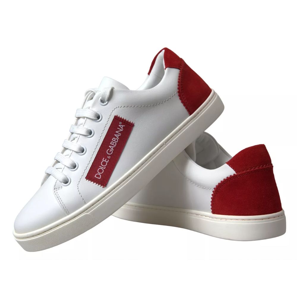 Dolce &amp; Gabbana White Leather Di Calfskin Sneaker