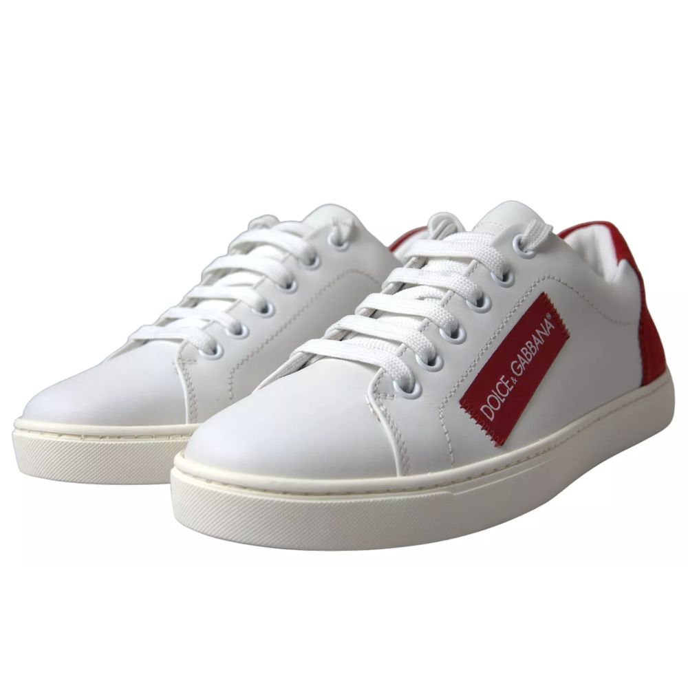 Dolce &amp; Gabbana White Leather Di Calfskin Sneaker