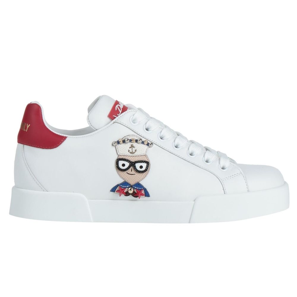 Dolce &amp; Gabbana White Leather Di Calfskin Sneaker