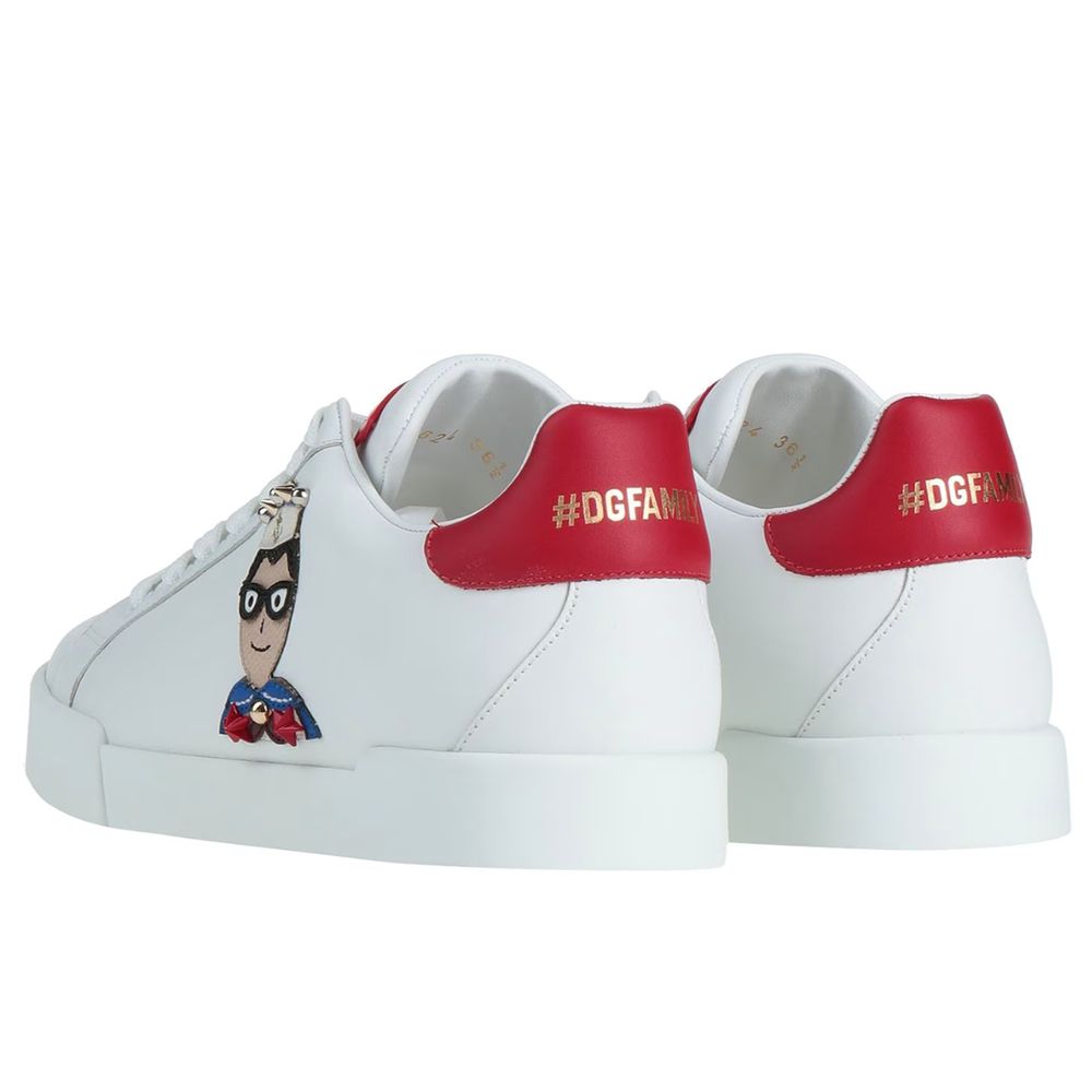 Dolce &amp; Gabbana White Leather Di Calfskin Sneaker