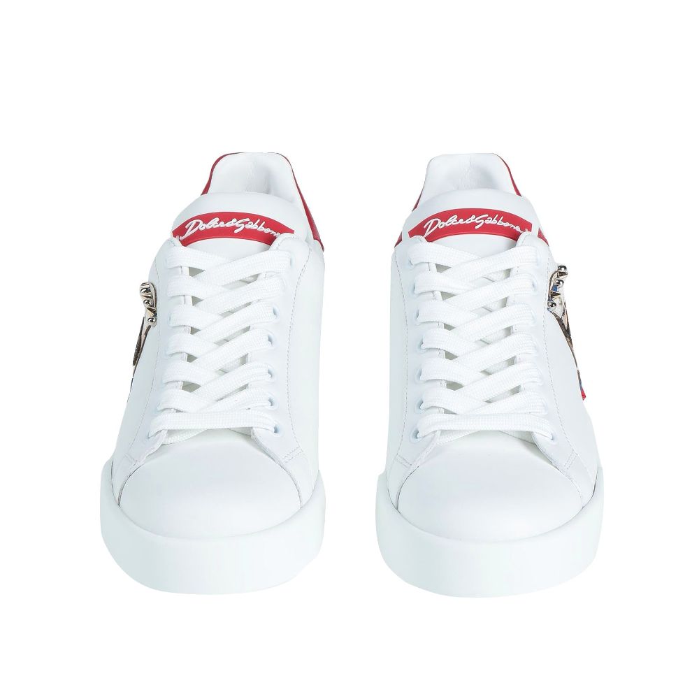 Dolce &amp; Gabbana White Leather Di Calfskin Sneaker