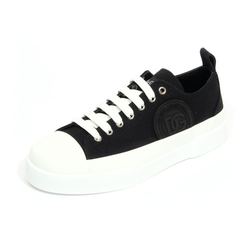 Dolce &amp; Gabbana Black Cotton Sneaker