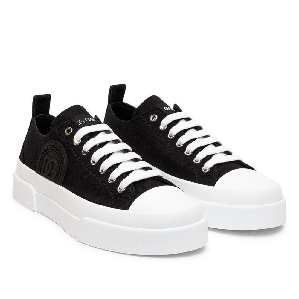 Dolce &amp; Gabbana Black Cotton Sneaker