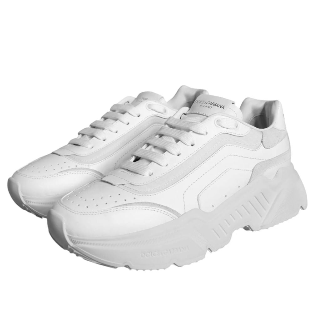 Dolce &amp; Gabbana White Leather Di Calfskin Sneaker