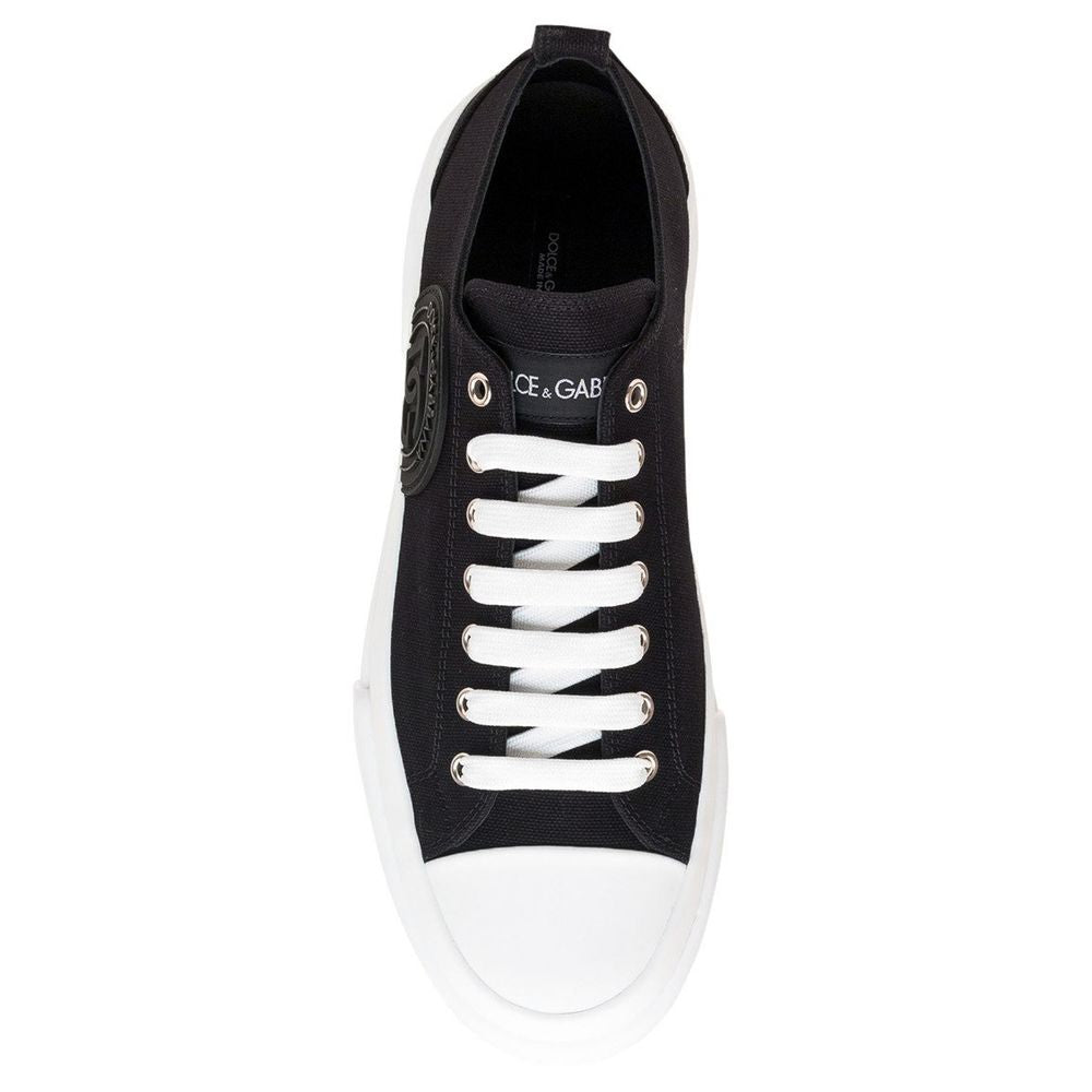 Dolce &amp; Gabbana Black Cotton Sneaker