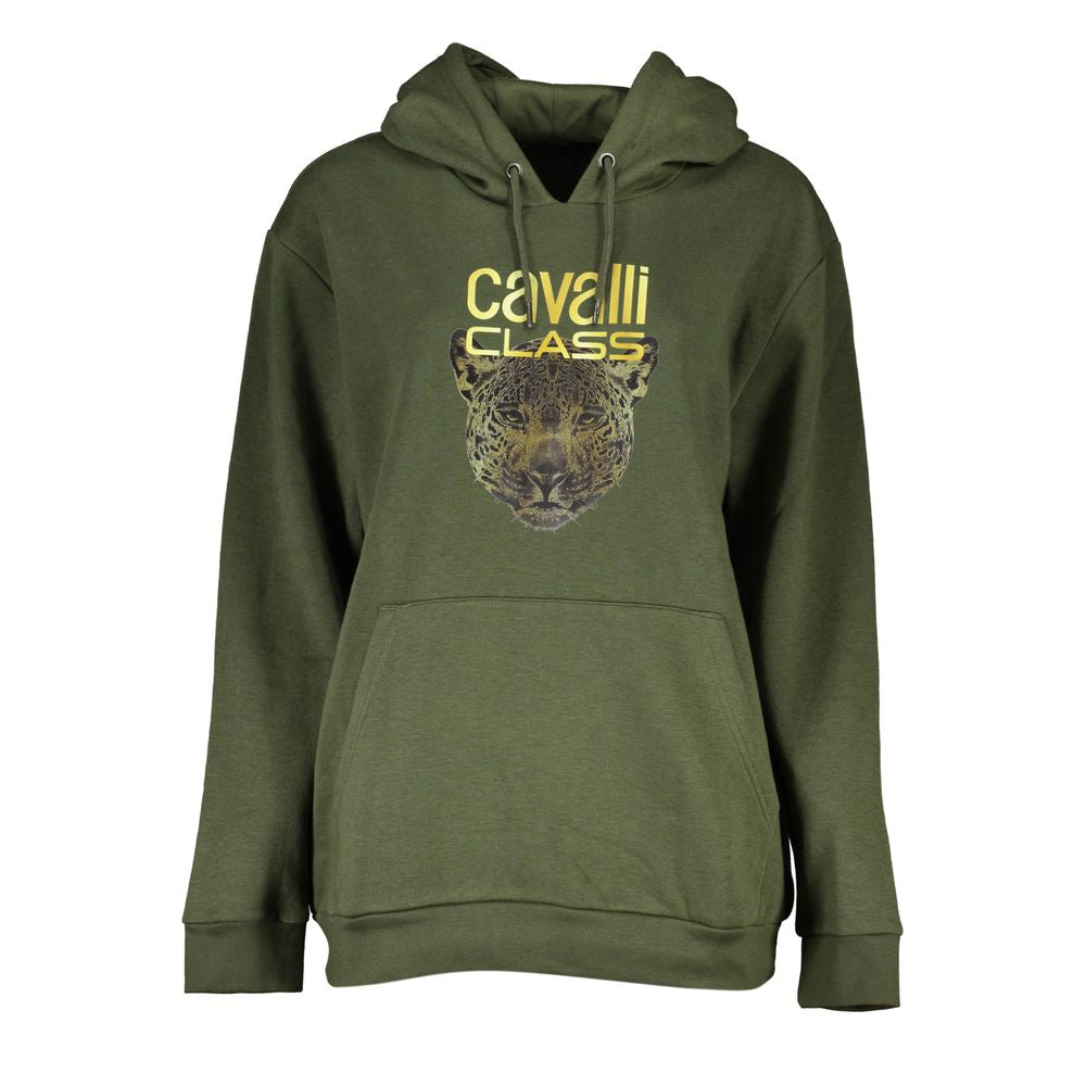 Cavalli Class Grüner Baumwollpullover