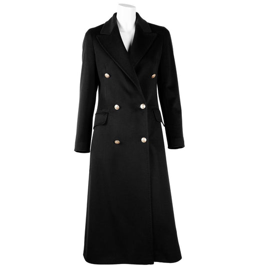 Made in Italy Black Wool Vergine Jackets &amp; Coats