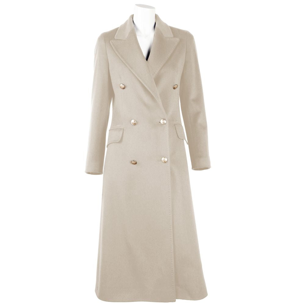 Made in Italy Beige Wool Virgin Jackets &amp; Coats