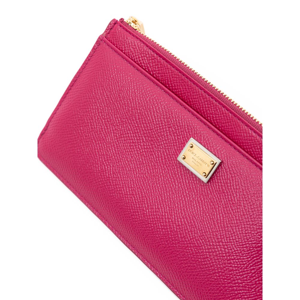 Dolce & Gabbana Fuchsia Leder Geldbörse