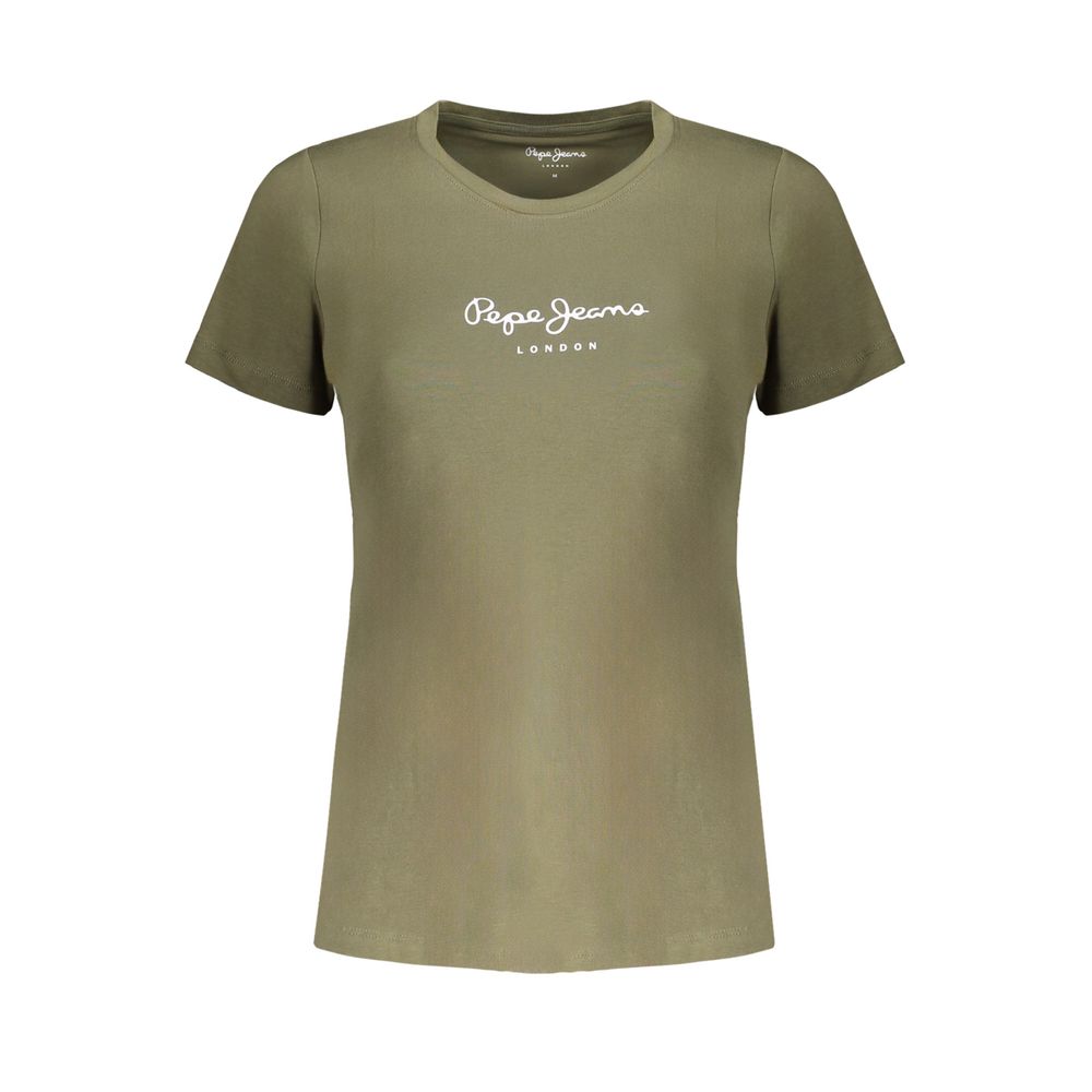 Pepe Jeans Green Cotton Tops &amp; T-Shirt