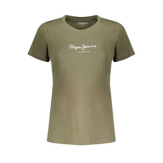 Pepe Jeans Green Cotton Tops &amp; T-Shirt