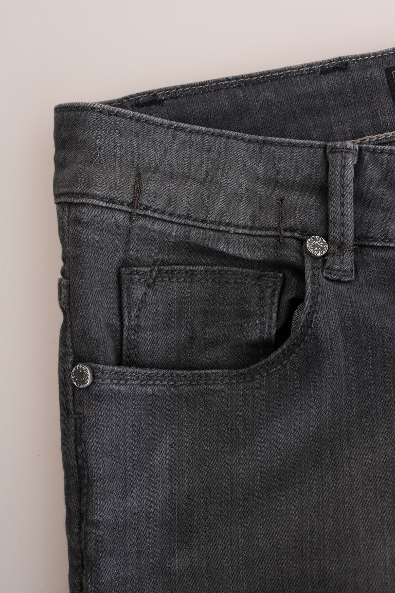 Eight Plain Grey Designer Jeans with Slim Fit