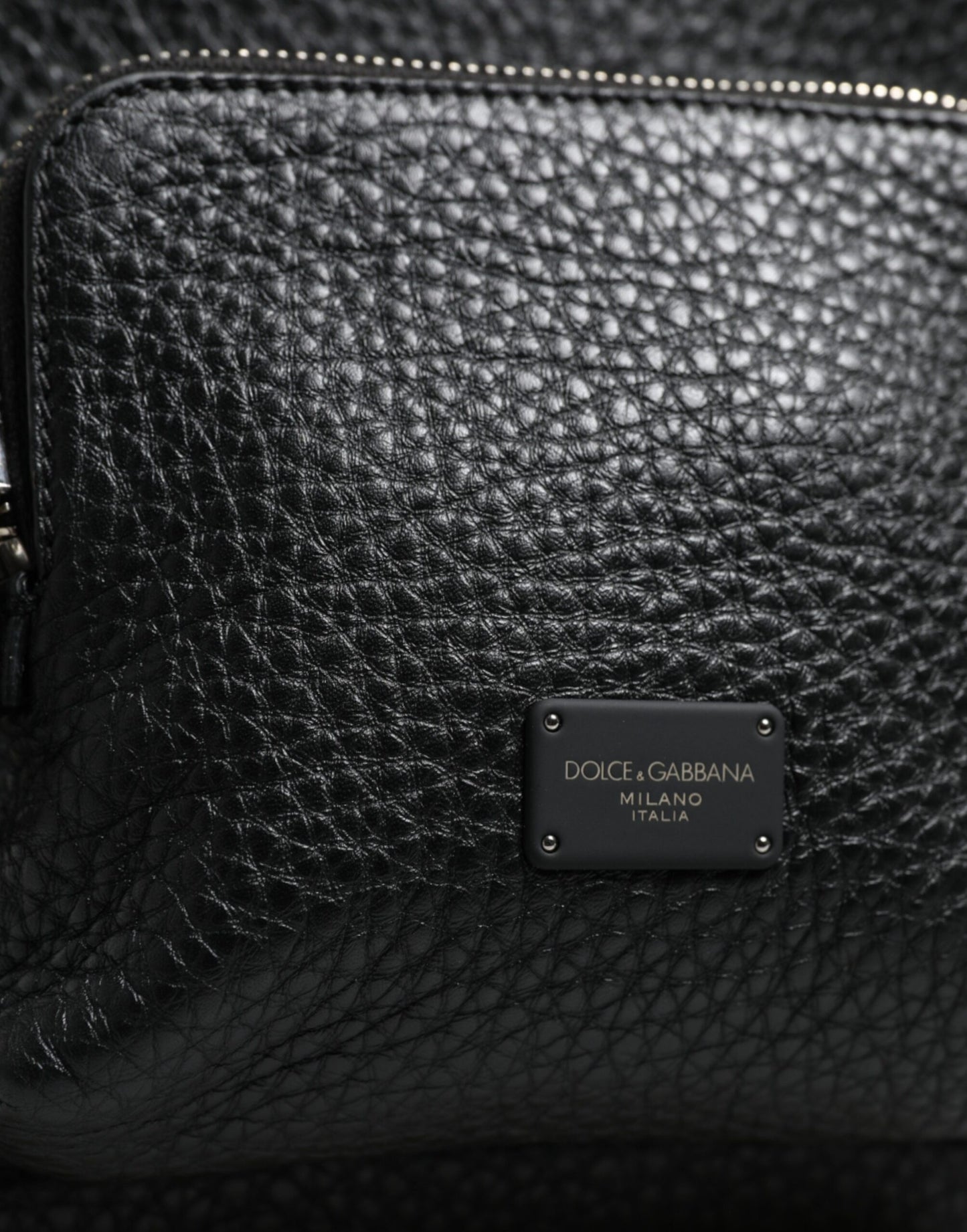 Dolce & Gabbana Black Calfskin Leather Logo Plaque Bodybag Bag