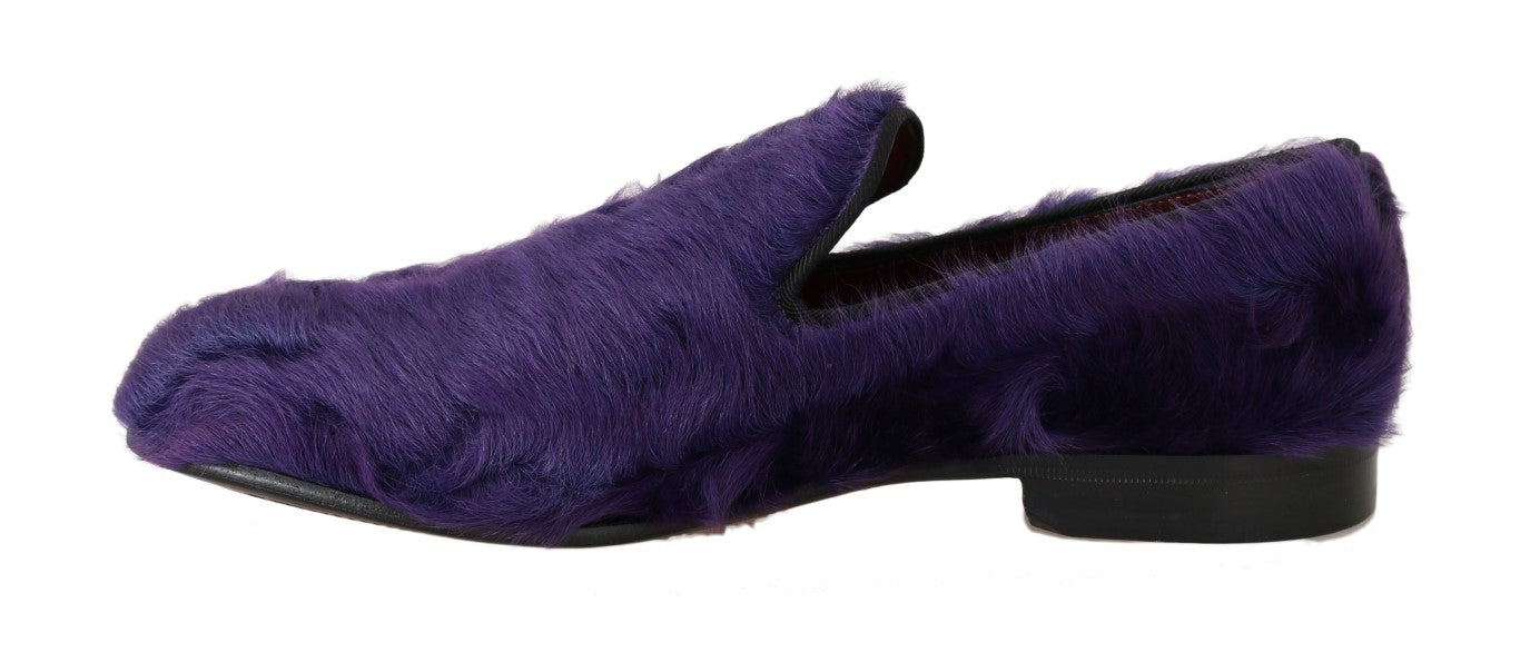 Dolce &amp; Gabbana Plush Purple Sheepskin Loafers