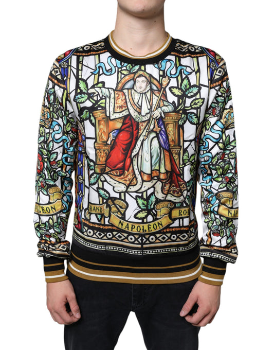 Dolce &amp; Gabbana Multicolor Napoleon Pullover Men Sweatshirt Sweater