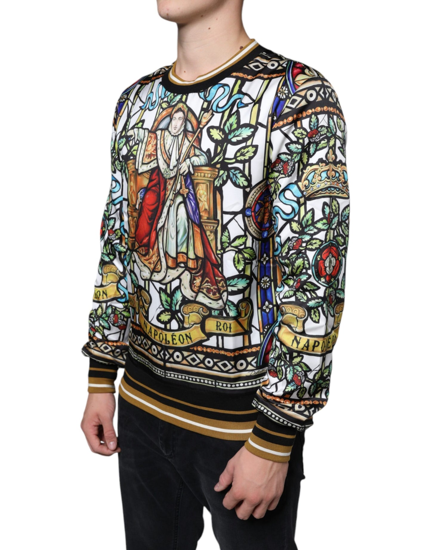 Dolce &amp; Gabbana Multicolor Napoleon Pullover Men Sweatshirt Sweater