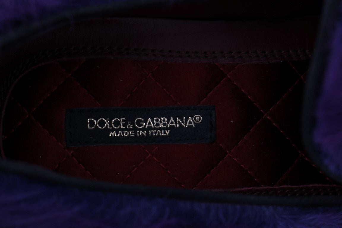 Dolce &amp; Gabbana Plush Purple Sheepskin Loafers