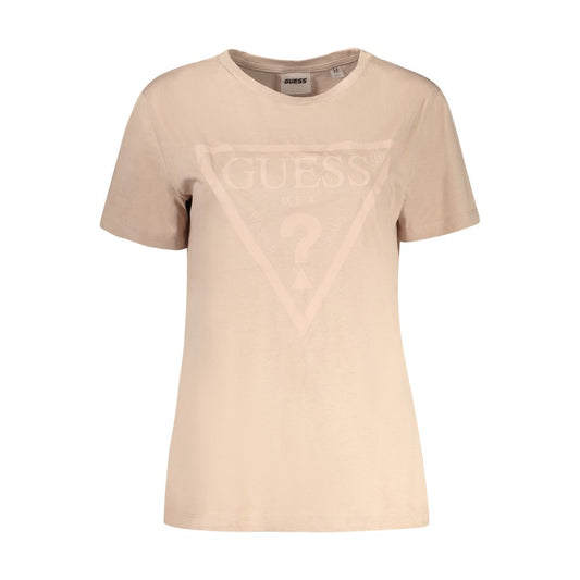 Guess Jeans Beige Cotton Tops &amp; T-Shirt