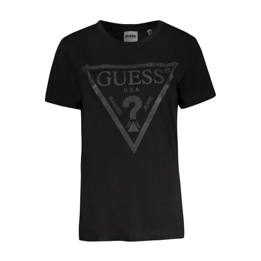 Guess Jeans Black Cotton Tops &amp; T-Shirt