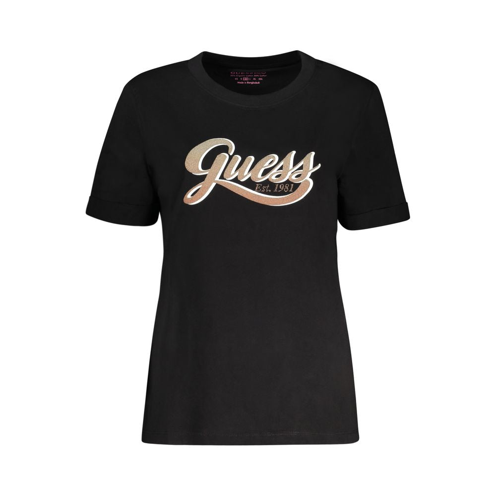 Guess Jeans Black Cotton Tops &amp; T-Shirt