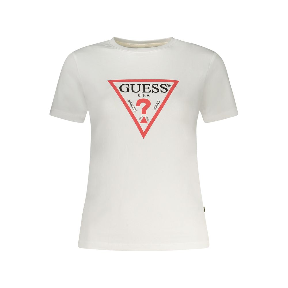 Guess Jeans White Cotton Tops &amp; T-Shirt