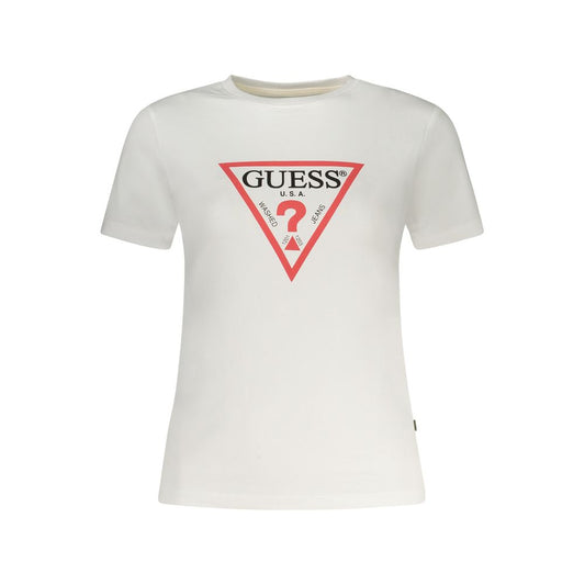 Guess Jeans White Cotton Tops &amp; T-Shirt