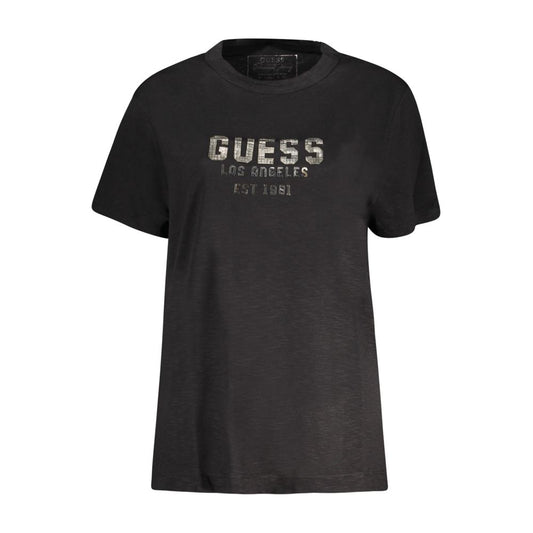 Guess Jeans Black Cotton Tops &amp; T-Shirt