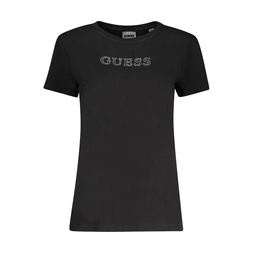 Guess Jeans Black Cotton Tops &amp; T-Shirt