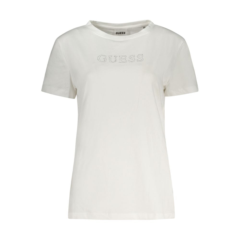 Guess Jeans White Cotton Tops &amp; T-Shirt