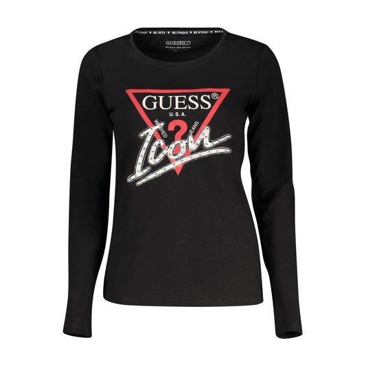 Guess Jeans Black Cotton Tops &amp; T-Shirt