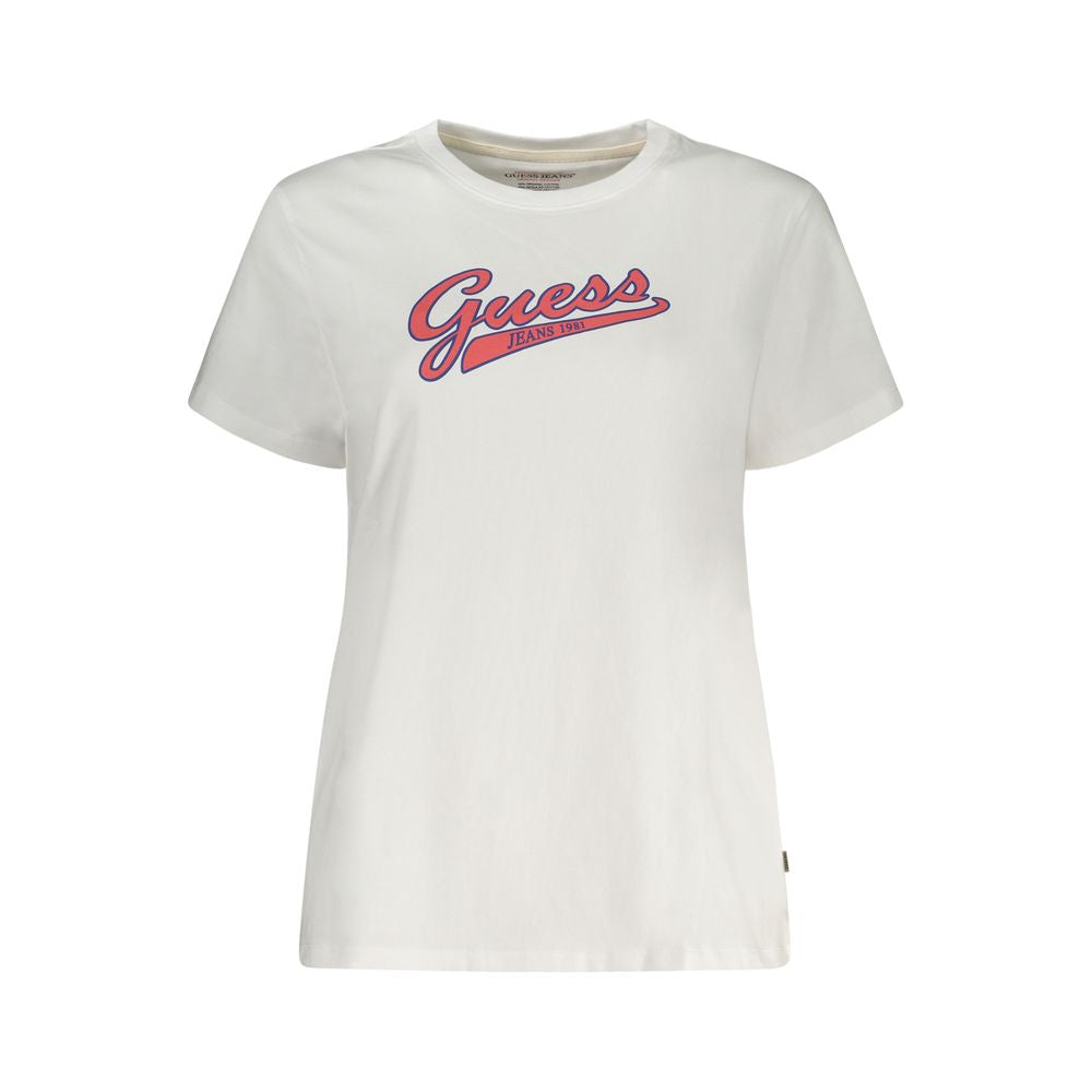 Guess Jeans White Cotton Tops &amp; T-Shirt