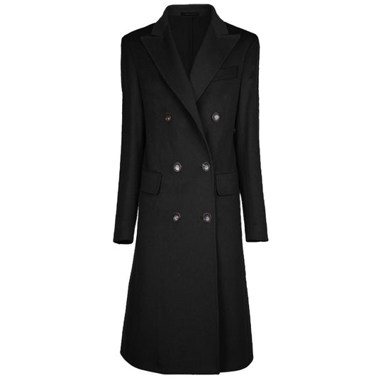 Made in Italy Black Wool Vergine Jackets &amp; Coats